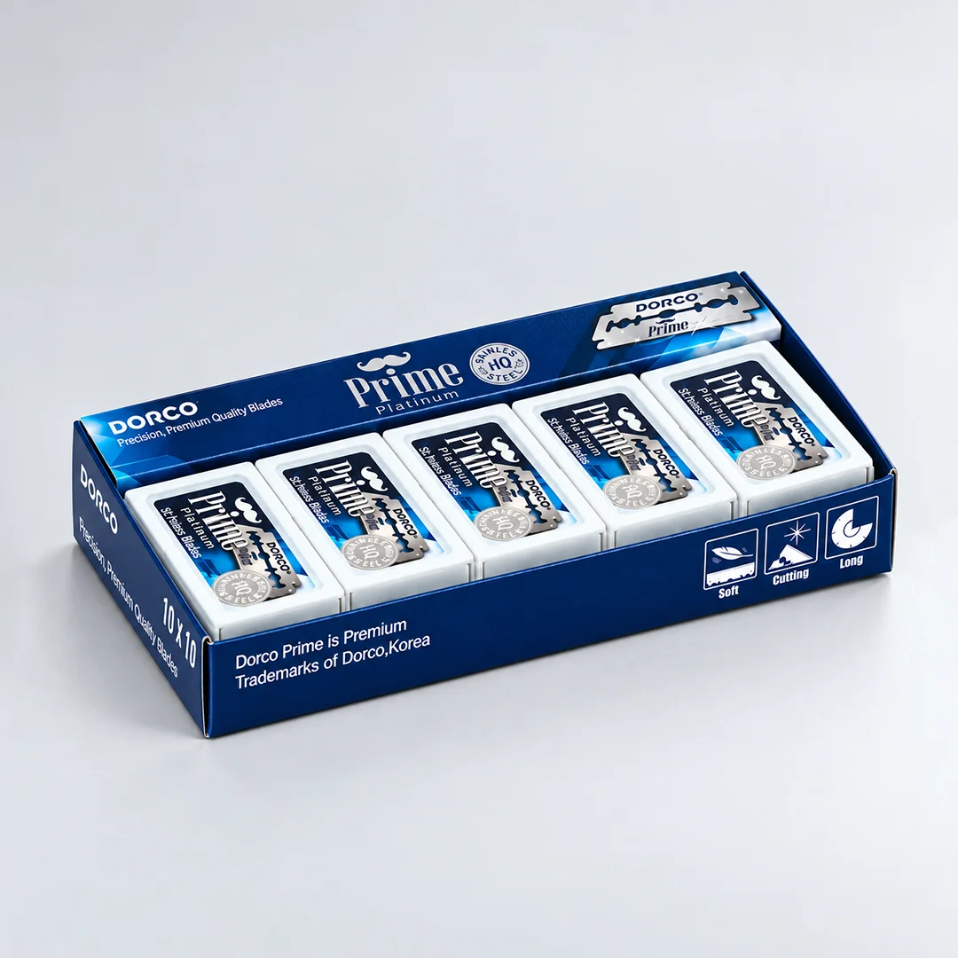 001_extravagantebarber_producto Filo Hojilla DORCO PRIME 100 uds. Dobles - Imagen 1