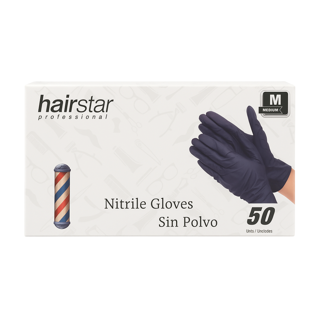guante hair star Guantes de Latéx HAIR STAR Negro 50 uds. - Imagen 1