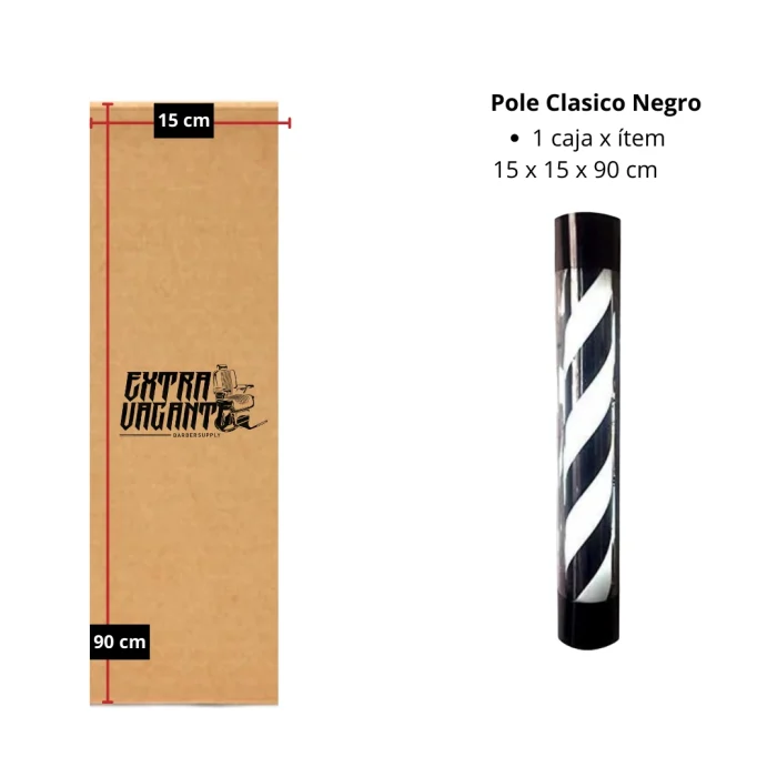 Pole Barber Clásico Negro - Imagen 2