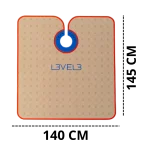 Capa LEVEL3 Cuello Silicona Beige Borde Rojo - Imagen 3