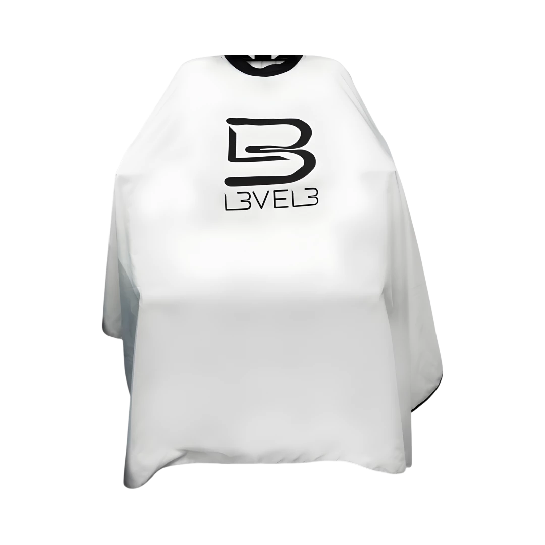 capa-level3-cuello-silicona-blanco-extravagantebarber Capa LEVEL3 Cuello Silicona Blanca - Imagen 1