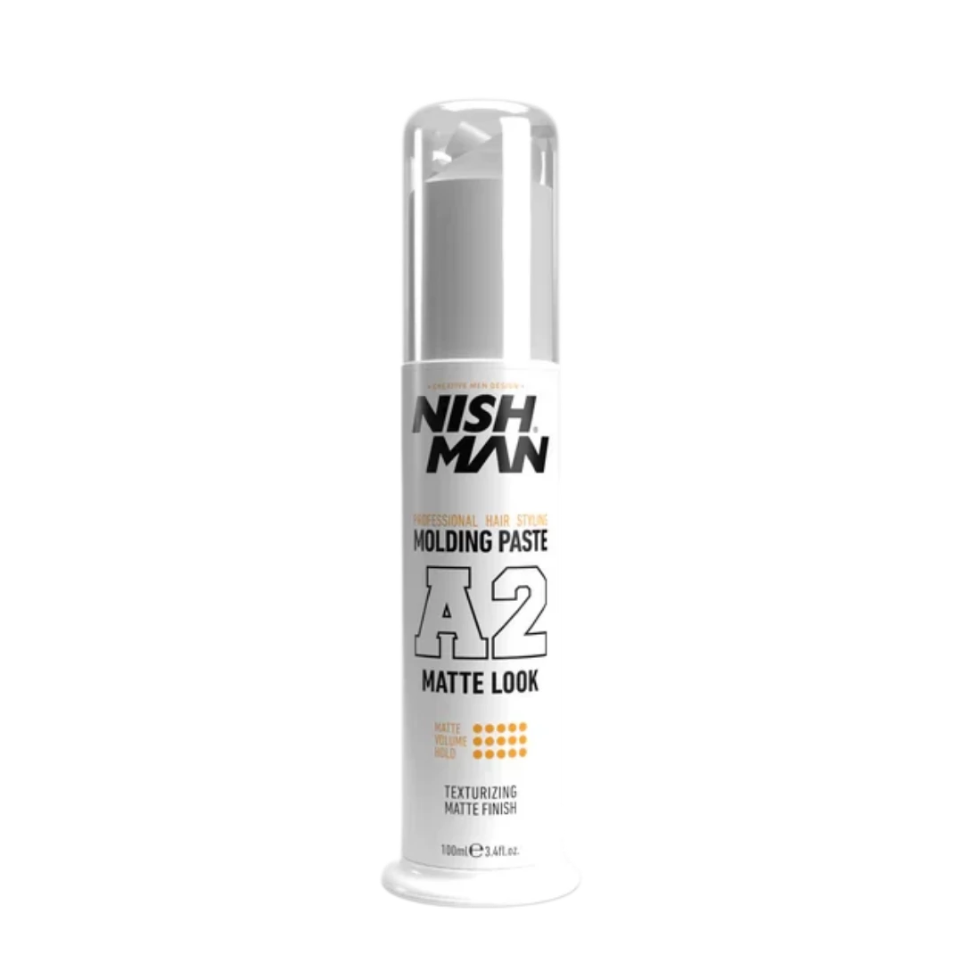 cera-moldeadora-nish-man-a2-molding-paste-matte-look-100ml-extravagantebarber Cera Moldeadora NISH MAN A2 Molding Paste Matte Look 100ml - Imagen 1